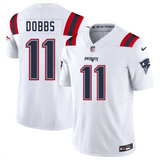 Men & Women & Youth New England Patriots #11 Joshua Dobbs White 2025 F.U.S.E. Vapor Limited Stitched Jersey
